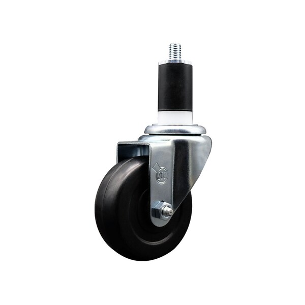 Service Caster 3.5'' SS Soft Rubber Wheel Swivel 1-1/2'' Expanding Stem Caster SCC-SSEX20S3514-SRS-112 - main